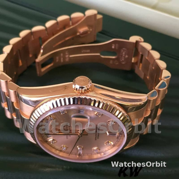 Replica Rolex Day-Date 36mm Dames-118235-Roze Diamanten Wijzerplaat