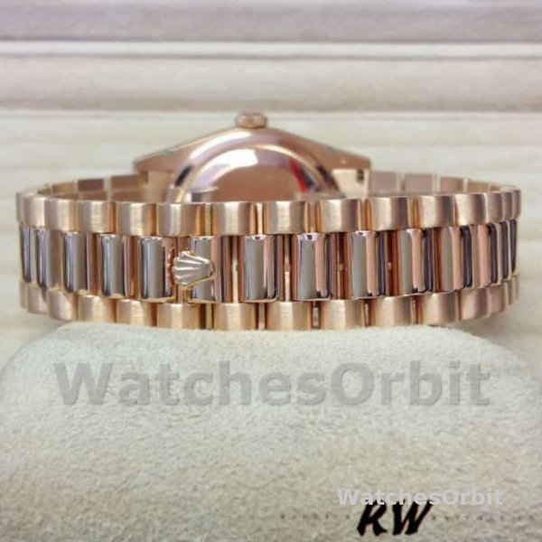 Replica Rolex Day-Date 36mm voor dames-118235-Roze Romeinse cijfers wijzerplaat