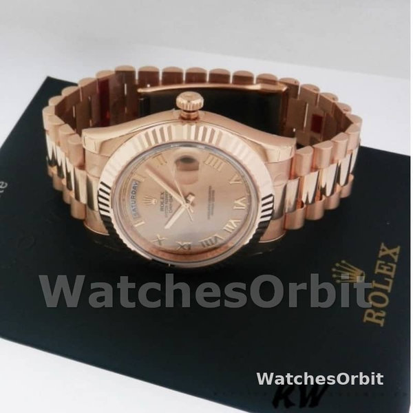 Replica Rolex Day-Date 36mm voor heren-118235-Rose Champagne-Romeinse Wijzerplaat Champagne