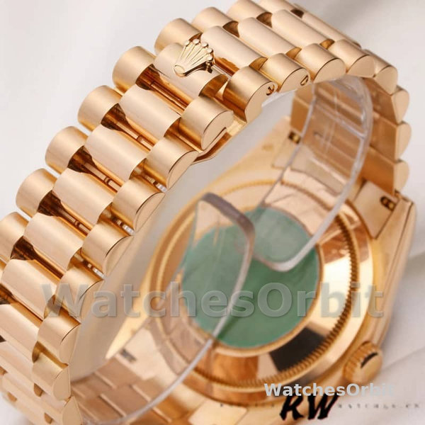 Replica Rolex Day-Date 36mm unisex-118235-Rose Gold-Black Arabic Dial Zwart