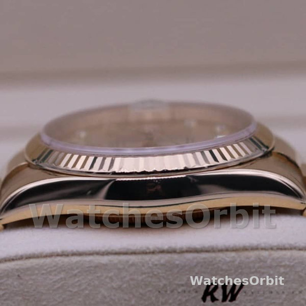 Replica Rolex Day-Date 36mm Unisex-118235-Rose Gold-Champagne Diamond Dial Champagne
