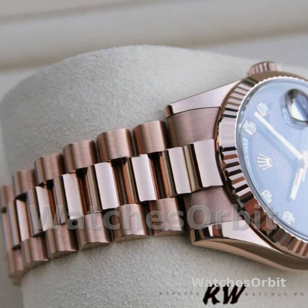 Replica Rolex Day-Date 36mm Unisex-118235-Rose Gold-Chocolate Brown Dial Chocolade