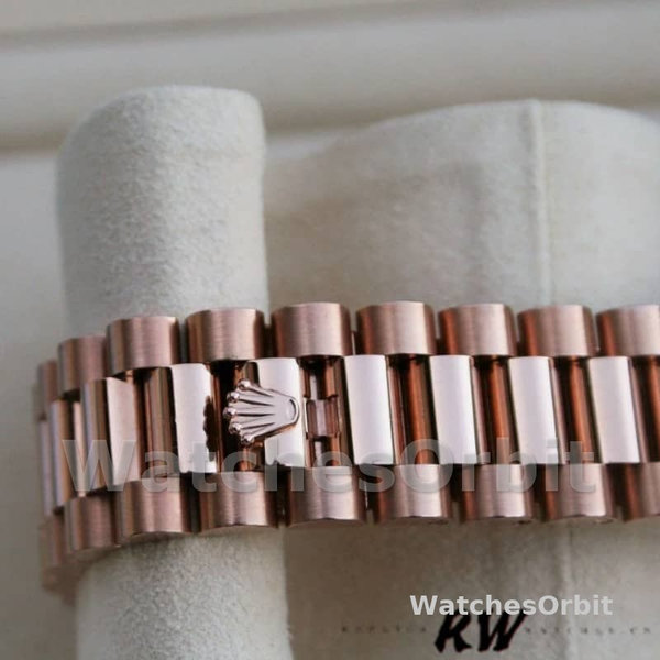Replica Rolex Day-Date 36mm Unisex-118235-Rose Gold-Chocolate Brown Dial Chocolade
