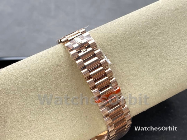 Replica Rolex Day-Date 36mm Unisex-118235-Rose Gold-Chocolate Brown Dial Chocolade