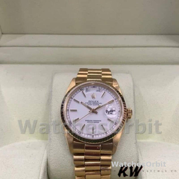 Replica Rolex Day-Date 36mm unisex-118235-Witte wijzerplaat Wit