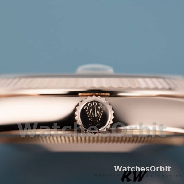 Replica Rolex Day-Date 36mm voor heren-118235-Witte wijzerplaat-Gefleerde hiel Wit