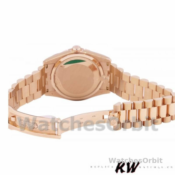 Replica Rolex Day-Date 36mm voor heren-118235-Witte wijzerplaat-Gefleerde hiel Wit