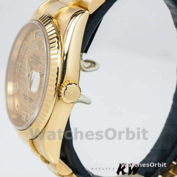 Replique Rolex Day-Date 36mm Unisex-118238-Arabic Numeral Wave-Champagne Cadran Champagne