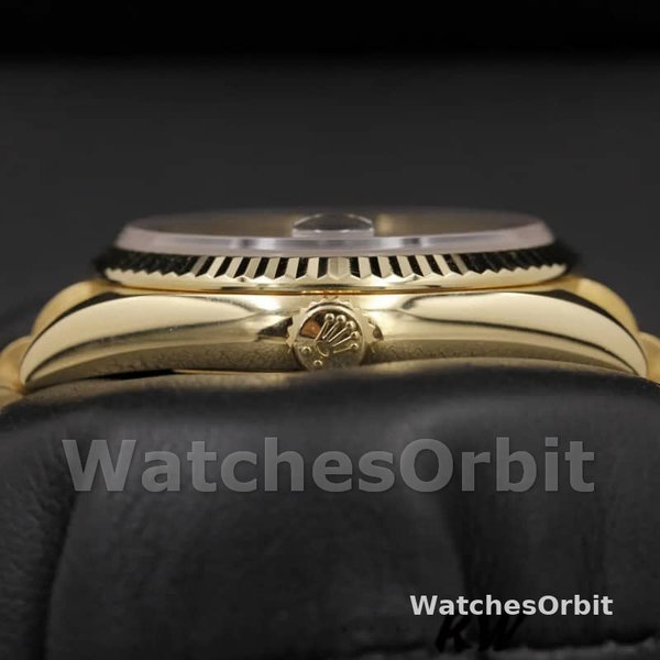 Replica Rolex Day-Date 36mm Heren-118238-Zwarte Wijzerplaat-Roestvrij Staal Zwart