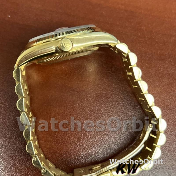 Replica Rolex Day-Date 36mm Heren-118238-Zwarte Diamanten Wijzerplaat Zwart