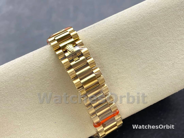 Replica Rolex Day-Date 36mm Heren-118238-Zwarte Diamanten Wijzerplaat-Spiegel Zwart
