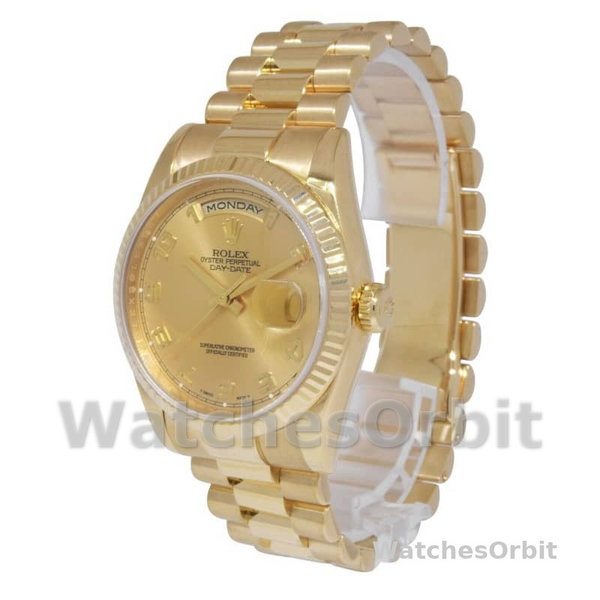 Replique Rolex Day-Date 36mm Unisex-118238-Champagne Cadran-Arabic Numeral Champagne