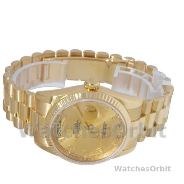 Replique Rolex Day-Date 36mm Unisex-118238-Champagne Cadran-Arabic Numeral Champagne