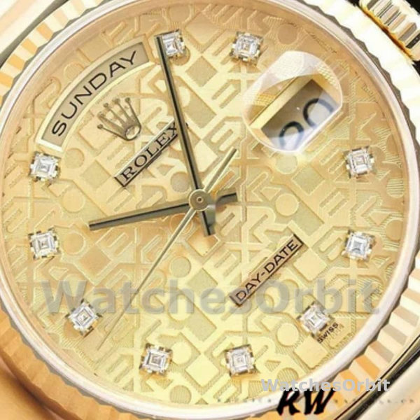 Unisex's Rolex Day-Date 36mm Unisex-118238-Champagne Jubilee-Diamond Dial Champagne
