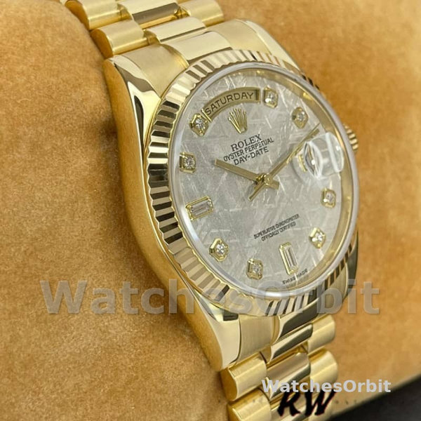 Unisex's Rolex Day-Date 36mm Unisex-118238-Diamond-Meteorite Dial Meteorite<br />