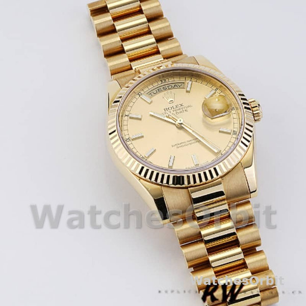 Unisex's Rolex Day-Date 36mm Unisex-118238-Fluted Bezel-Champagne Dial Champagne
