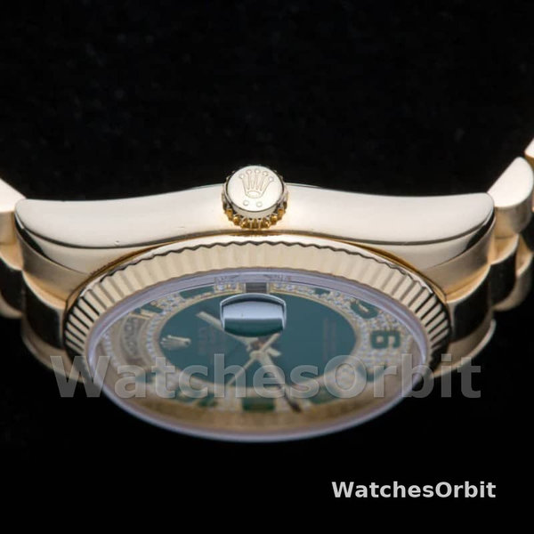 Replique Rolex Day-Date 36mm Unisex-118238-Green Cadran pavé de diamants Vert