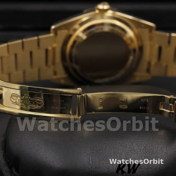 Replique Rolex Day-Date 36mm Unisex-118238-Index Cognac Dial-Fluted Bezel <span style=