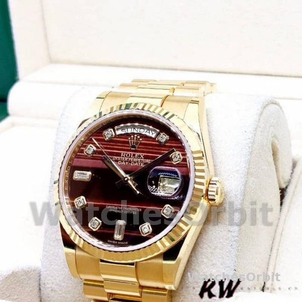 Unisex's Rolex Day-Date 36mm Unisex-118238-Oyster Bracelet-Diamond Bulls Eye Dial Bulls Eye