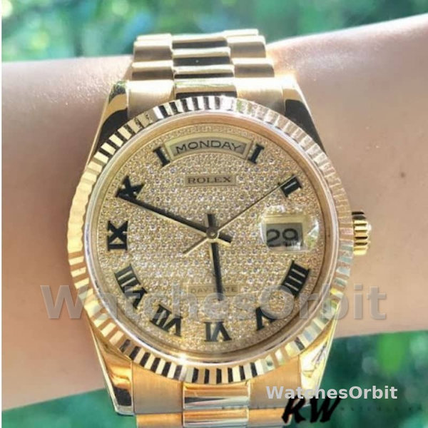 Replique Rolex Day-Date 36mm Unisex-118238-Cadran diamant pavé Diamant pavé<br />