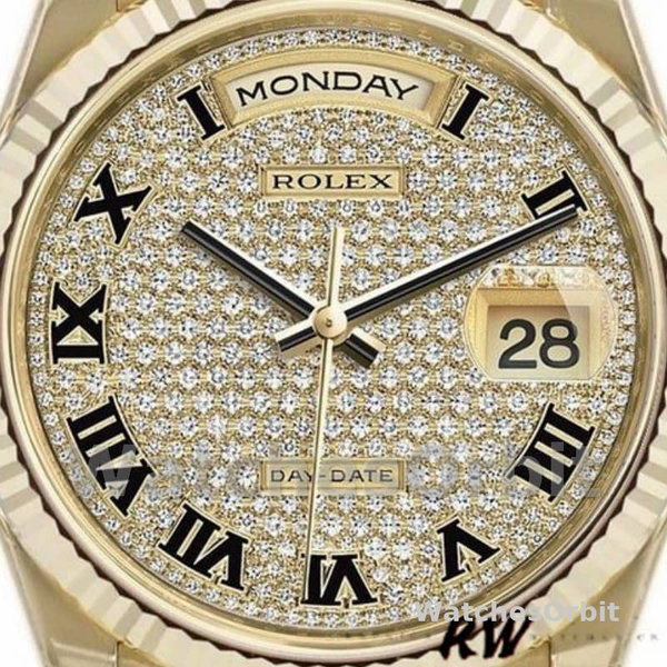 Replique Rolex Day-Date 36mm Unisex-118238-Cadran diamant pavé Diamant pavé<br />