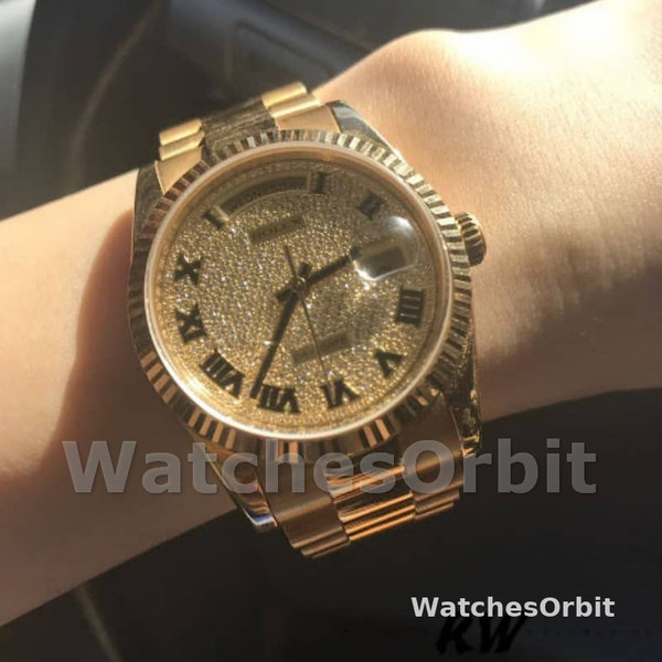 Replique Rolex Day-Date 36mm Unisex-118238-Cadran diamant pavé Diamant pavé<br />