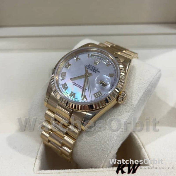 Replique Rolex Day-Date 36mm Unisex-118238-Nacre blanche-Cadran romain MOP