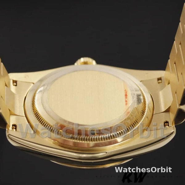 Replica Rolex Day-Date 36 mm Uomo-118238-Oro giallo-Calrante nero-Acciaio inossidabile nero