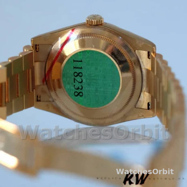 Replique Rolex Day-Date 36mm Unisex-118238-Or jaune Cadran bleu diamant Bleu