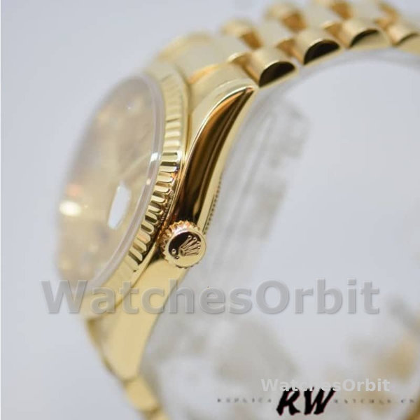 Replique Rolex Day-Date 36mm Unisex-118238-Or jaune-Champagne Jubilé Cadran diamant Champagne