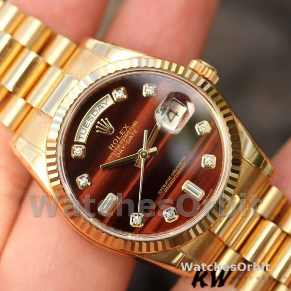 Unisex's Rolex Day-Date 36mm Unisex-118238-Yellow Gold-Diamond Bulls Eye Dial Bulls Eye