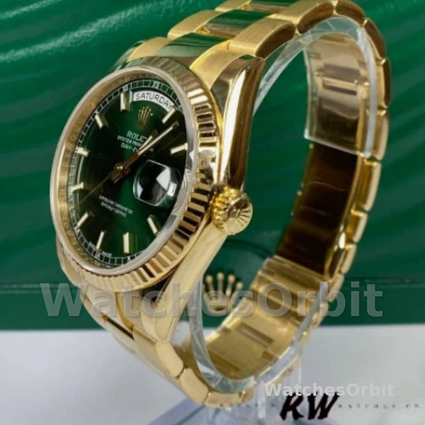 Rolex Day-Date 118238 Yellow Gold Grünes Zifferblatt 36mm Unisex Replica Watch