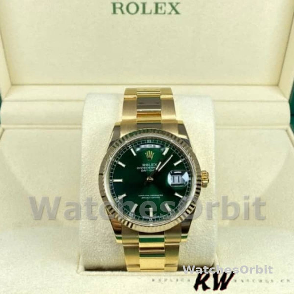 Rolex Day-Date 118238 Yellow Gold Grünes Zifferblatt 36mm Unisex Replica Watch
