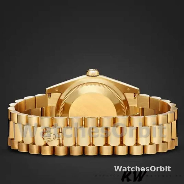 Replique Rolex Day-Date 36mm Unisex-118238-Or jaune-Index Cadran Cognac <span style=
