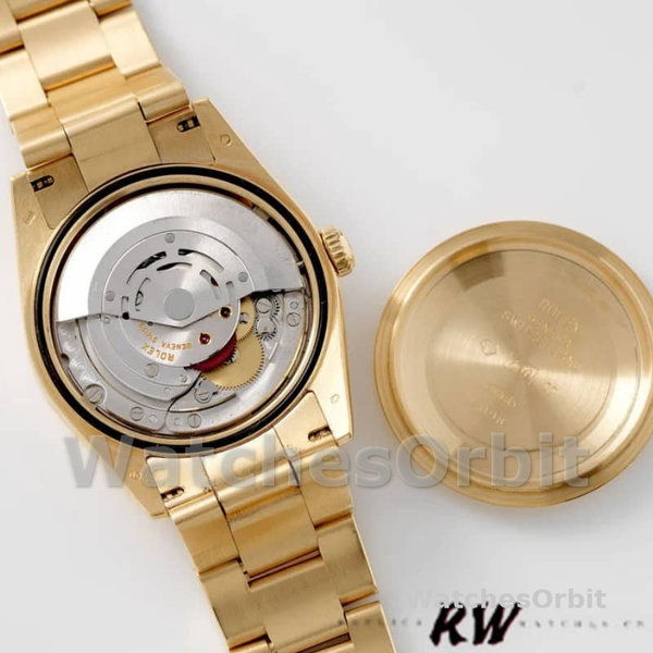 Replique Rolex Day-Date 36mm Unisex-118238-Or jaune-argent Cadran diamant Argent