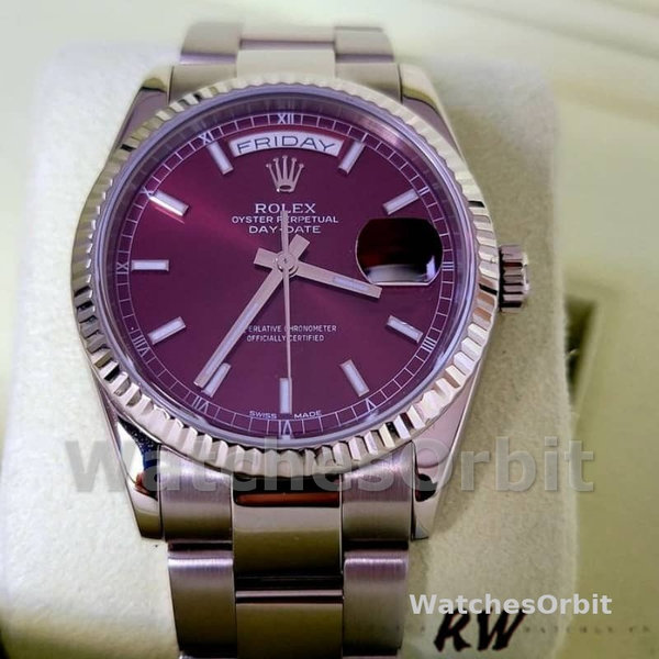 Women's Rolex Day-Date 36mm Women's-118239-Cherry Dial-White Gold Cherry