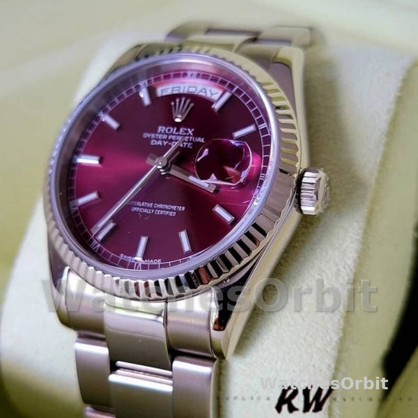 Rolex Day-Date 118239 Cherry Dial white gold 36mm Damen Replica Watch