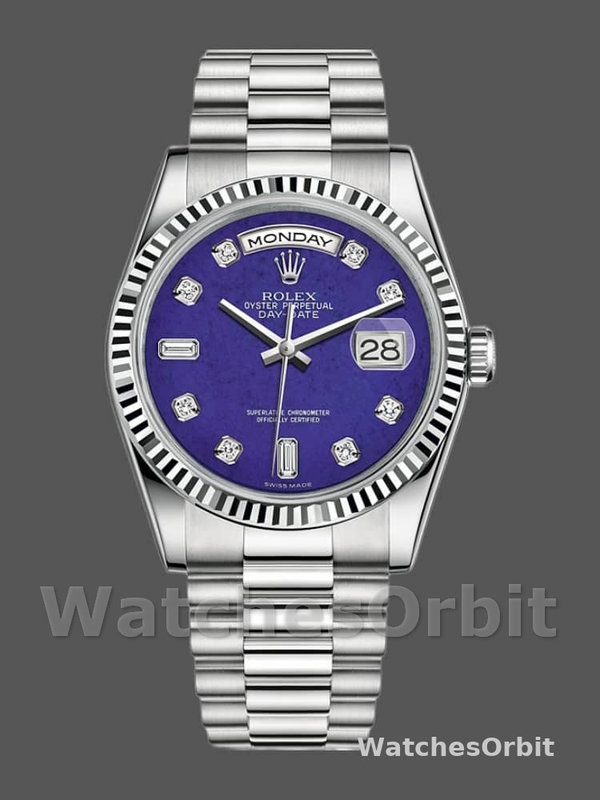 Rolex Day-Date 118239 Diamond Lapis Lazuli Blaues Zifferblatt 36mm Unisex Replica Watch