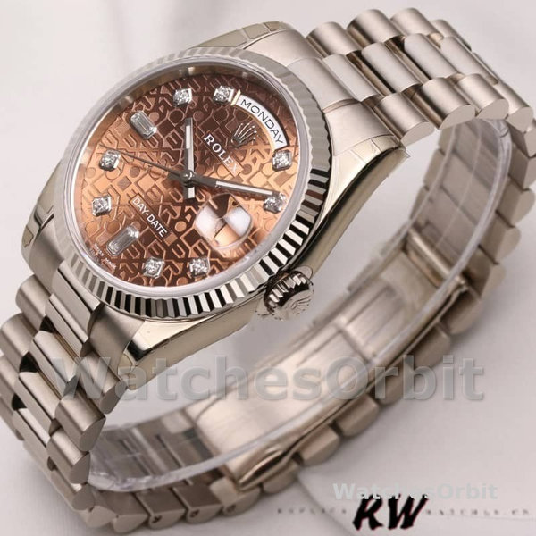 Replica Rolex Day-Date 36mm Unisex-118239-Jubileum-Chocolade Bruin Wijzerplaat Bruin