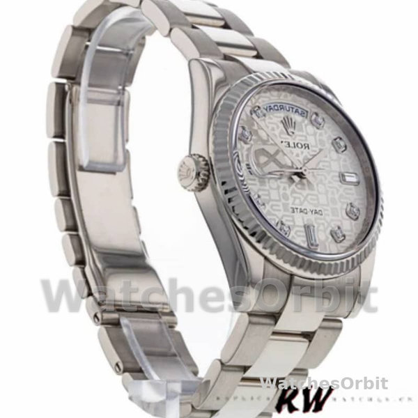 Unisex's Rolex Day-Date 36mm Unisex-118239-Jubilee-Silver Dial Silver
