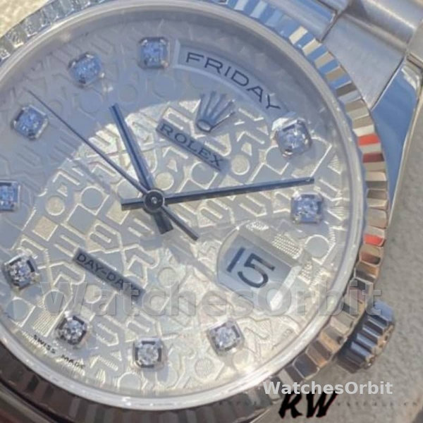 Replica Rolex Day-Date 118239 Jubilee Silver Dial 36mm Unisex Replica Uhr, Replica Uhren, Edle Materialien