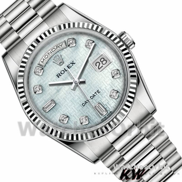 Unisex's Rolex Day-Date 36mm Unisex-118239-MOP-White Dial-Fluted Bezel MOP