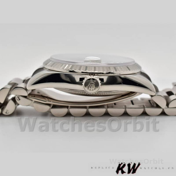 Rolex Day-Date 118239 Mother of Pearl White Dial Fluted Bezel 36mm Unisex Replica Watch