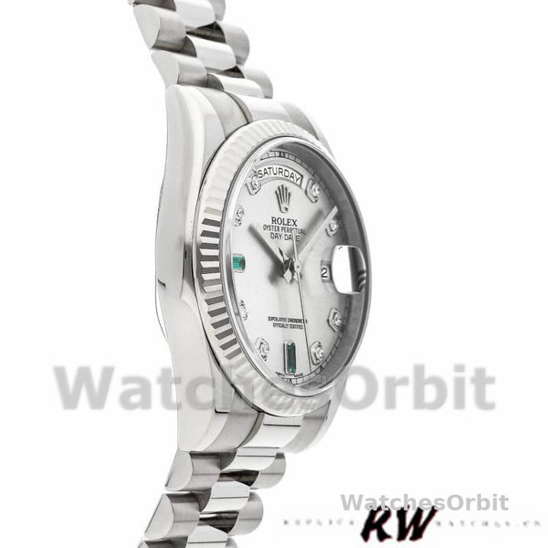 Unisex's Rolex Day-Date 36mm Unisex-118239-Rhodium Grey Dial Rhodium<br />