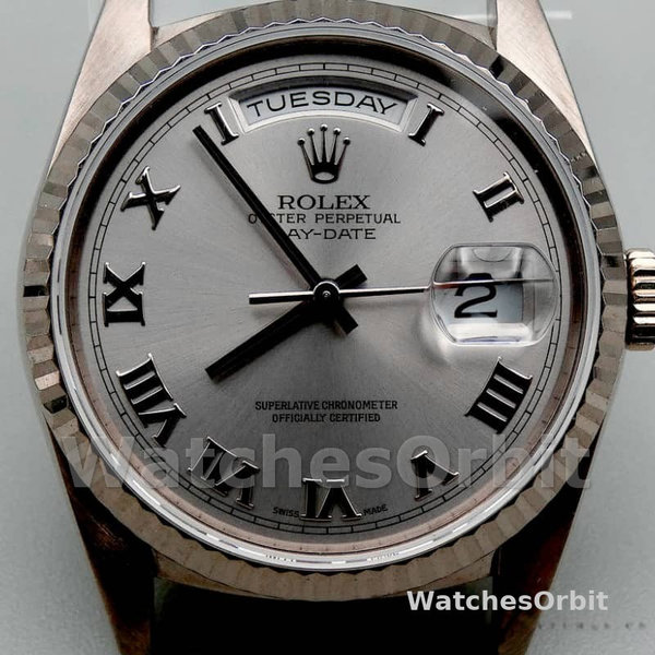 Unisex's Rolex Day-Date 36mm Unisex-118239-Rhodium Roman Dial Rhodium