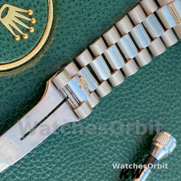 Replica Rolex Day-Date 36mm unisex-118239-Roomcijfer-Witte Wijzerplaat Wit