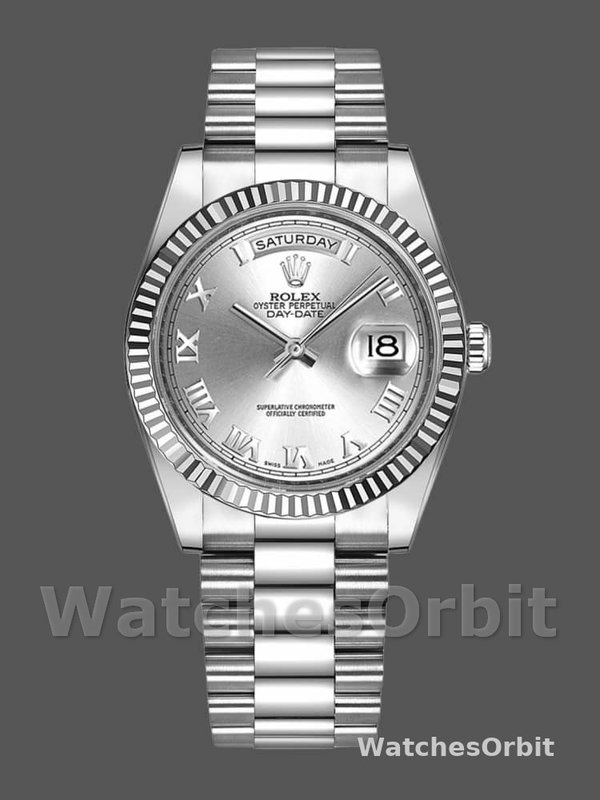 Rolex Day-Date 118239 Silver Roman Numeral 36mm Unisex Replica Watch