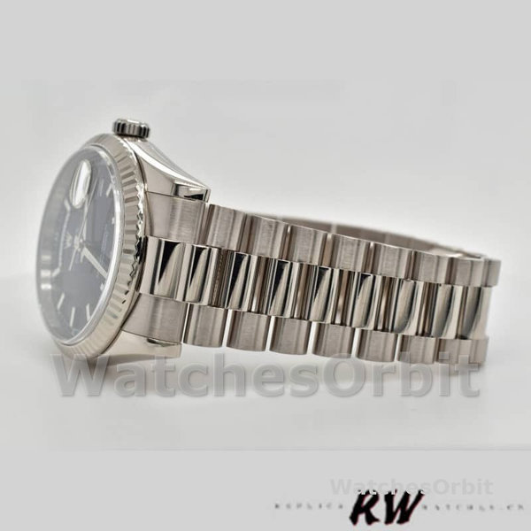 Rolex Day-Date 118239 White Gold Schwarzes Zifferblatt Fluted Bezel 36mm Unisex Replica Watch