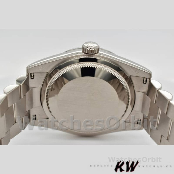 Rolex Day-Date 118239 White Gold Schwarzes Zifferblatt Fluted Bezel 36mm Unisex Replica Watch