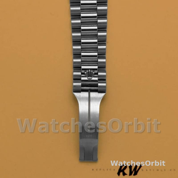 Replique Rolex Day-Date 36mm Unisex-118239-Or blanc-Cadran bleu Unisexe